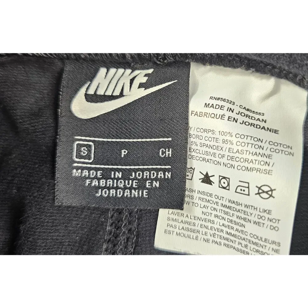 Nike Boys cotton drawstring waist pocket shorts small black white comfort S y2k